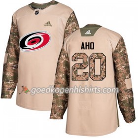 Carolina Hurricanes Sebastian Aho 20 Adidas 2017-2018 Camo Veterans Day Practice Authentic Shirt - Mannen